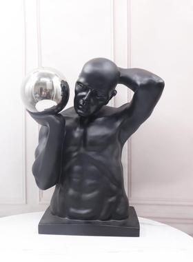 轻奢现代抽售象术雕塑摆件酒店堂玄关楼处人大物艺欧式装1饰品软