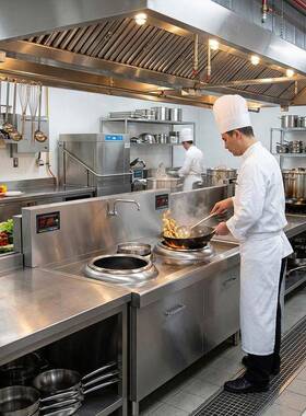 组双头尾小炒炉商用合小炒炉12MAGA-102kw电磁炉商厨具功商用大用
