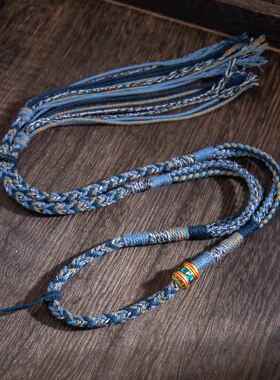 藏式吊坠绳手搓棉线编绳项链佛牌唐卡挂坠绳子男女毛衣链铜饰编织