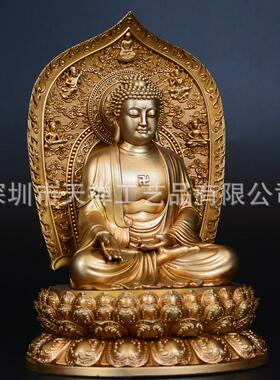黄铜铸造阿弥陀佛 文殊普贤菩萨 大势至菩萨 虚空藏菩萨工艺佛像