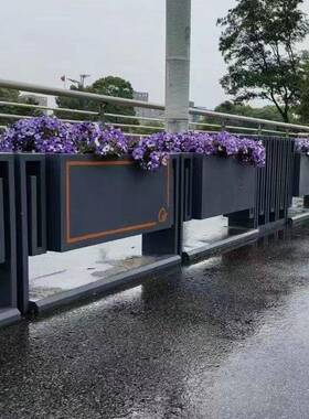 户外花箱铁艺隔离绿化护栏道路镀锌钢城市文化不锈钢道路花箱隔断