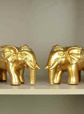 客厅旺宅招财吸水象摆件大象一对高端大气上档次电视柜子玄关饰品