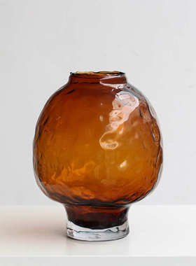 碧轩新品宅寂风彩色哑光手描大肚子落地吊钟瓶批发玄关居家装饰瓶