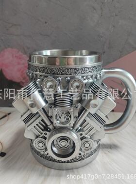 跨境发动机杯子发动机创意马克杯树脂工艺设计杯子立体杯子