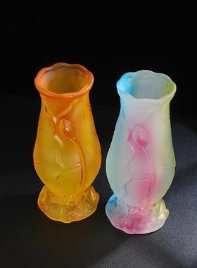 琉璃莲花瓶供佛插花瓶观音净水干花瓶水培养家用摆件佛堂供奉佛具