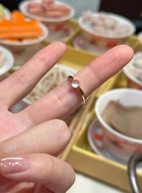 2026小红书新款新中式清透玉髓灵珠子戒指女简约轻奢风指环女