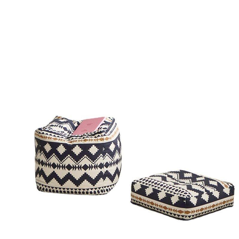 Nordic simple geometric print pouf futon living room balcony tatami mat floor mat thickened bay window mat