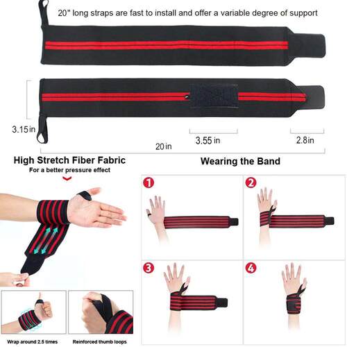 Fitness Wrist Wraps Weight Lifting Gym Wrist Straps Cross Tr - 图1