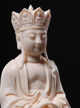 戴玉堂陶瓷车载随身佛地藏菩萨像摆件玉红瓷地藏王佛小像家用供奉