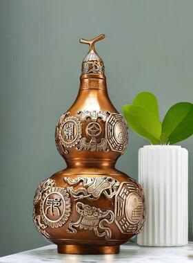 铜葫摆件八卦大号彩绘盖彩绘八卦开空心客厅家芦居工艺装黄饰品商