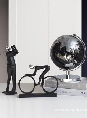 现代轻奢创意书公室书柜装饰品厅酒柜玄关桌面客房VUY办地球仪摆