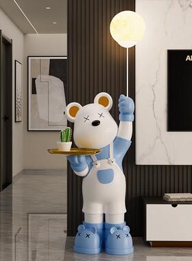 暴力熊落地摆件客厅大型月球灯装饰客厅沙发电视柜旁乔迁新居礼品