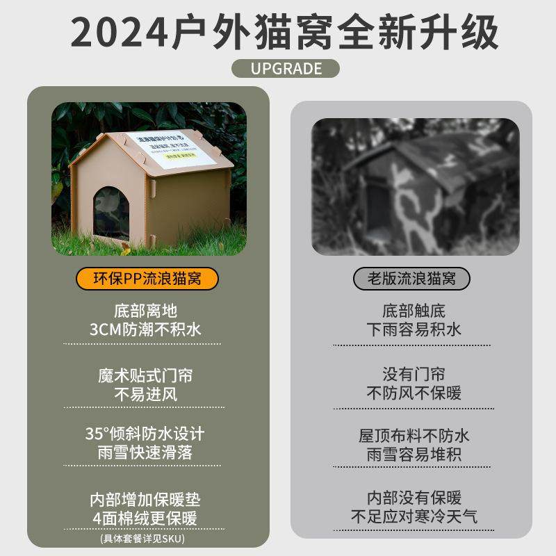 加厚流浪猫户外窝大号流浪猫室外窝简易大空间耐用保暖宠物防潮床,淘宝优惠券,粉丝福利购,淘宝优惠卷