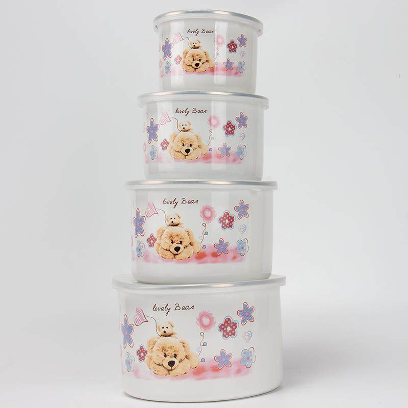 日式搪瓷碗儿童碗带刻度保鲜碗加厚带盖零食保鲜碗儿童辅食加厚碗,淘宝优惠券,粉丝福利购,淘宝优惠卷