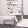 Hardware hole board bookshelf desk floor storage rack girl desktop storage accessories computer desk vertical e-sports wall