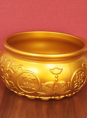 黄铜超大号八福双鱼聚宝盆摆件招财聚财黄铜米缸店铺公司开业礼品