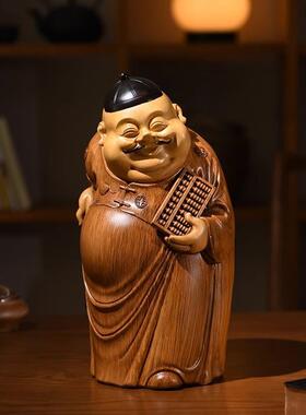 新中式摆件古风地主婆仿竹根木雕工艺品创意酒柜书房茶室空间装饰