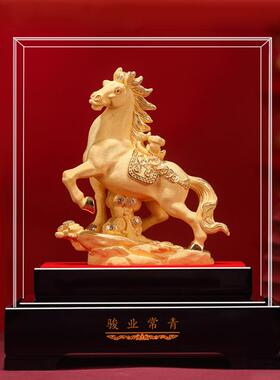 金马绒沙金生肖马工艺品摆件银行保险商务开门红马年吉祥物礼品