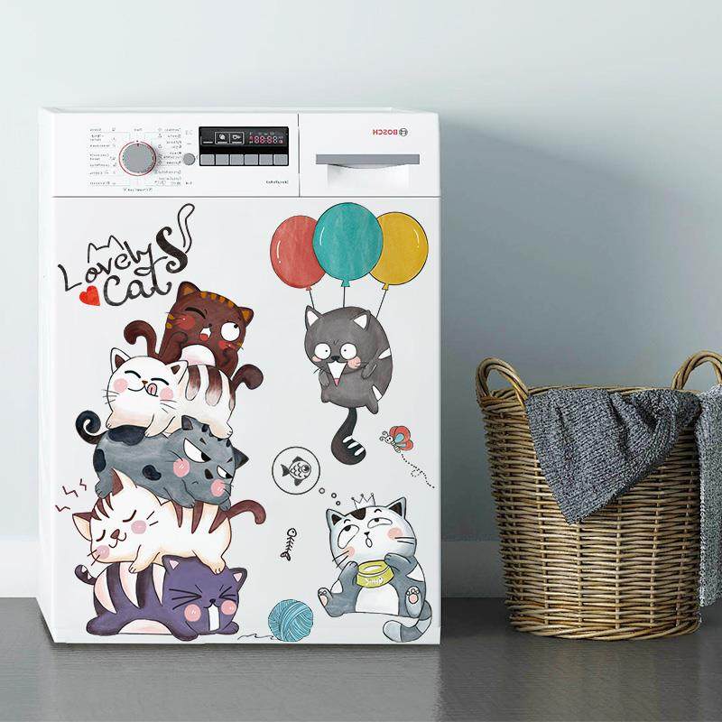洗衣机翻新改造贴画3d立体卡通创意家具橱柜装饰墙贴纸防水自粘,淘宝优惠券,粉丝福利购,淘宝优惠卷
