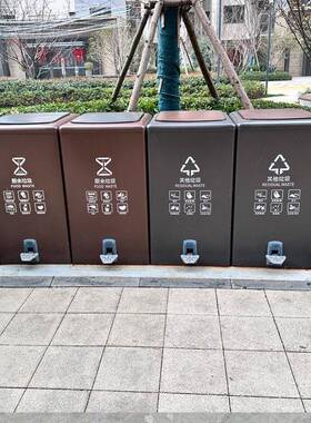 垃圾桶大容量带盖脚踩室外户外60L公共生活商用脚踏式240升垃圾箱