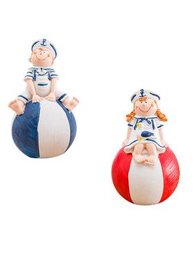 新款地中海风格沙滩椅情侣娃娃男孩女孩样板房装饰家居摆件装饰