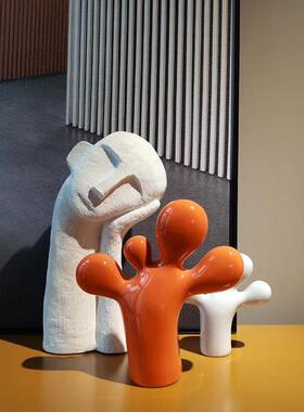 现代简约抽象艺术人物雕塑饰品高端样板房客厅电视酒柜装饰饰品