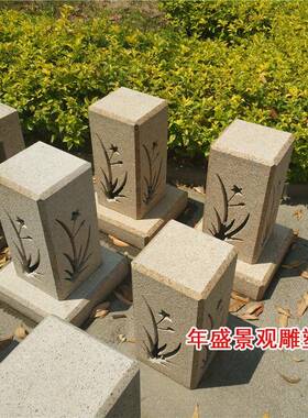 青石地灯日式庭院石灯笼 别墅酒店草坪电灯石雕灯塔 厂家