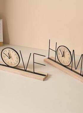 式欧创意电视柜装饰摆件家客厅卧居室玄钟表关酒柜办室桌面时公钟