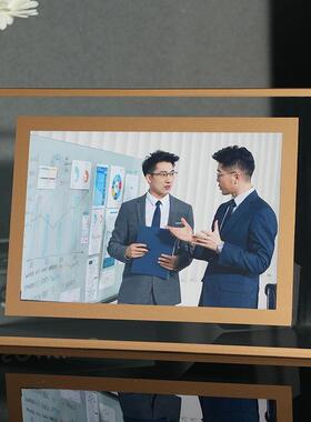 简约6寸透明玻璃相框摆台卡通照摆件六寸字画展示框架景区照片框