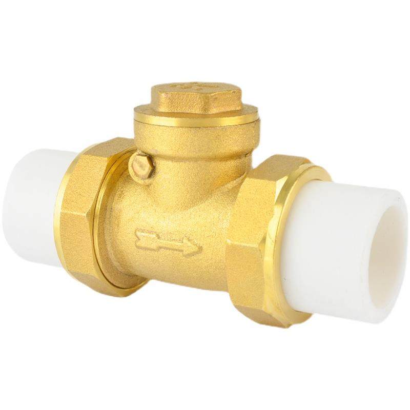 卧式ppr止回阀热熔双活接铜单向阀立式4分6分1寸20 25 32水管配件,淘宝优惠券,粉丝福利购,淘宝优惠卷