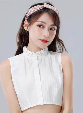 高品质的白色假领，多功能的妇女高底秋冬毛衣与底假领和运动衫