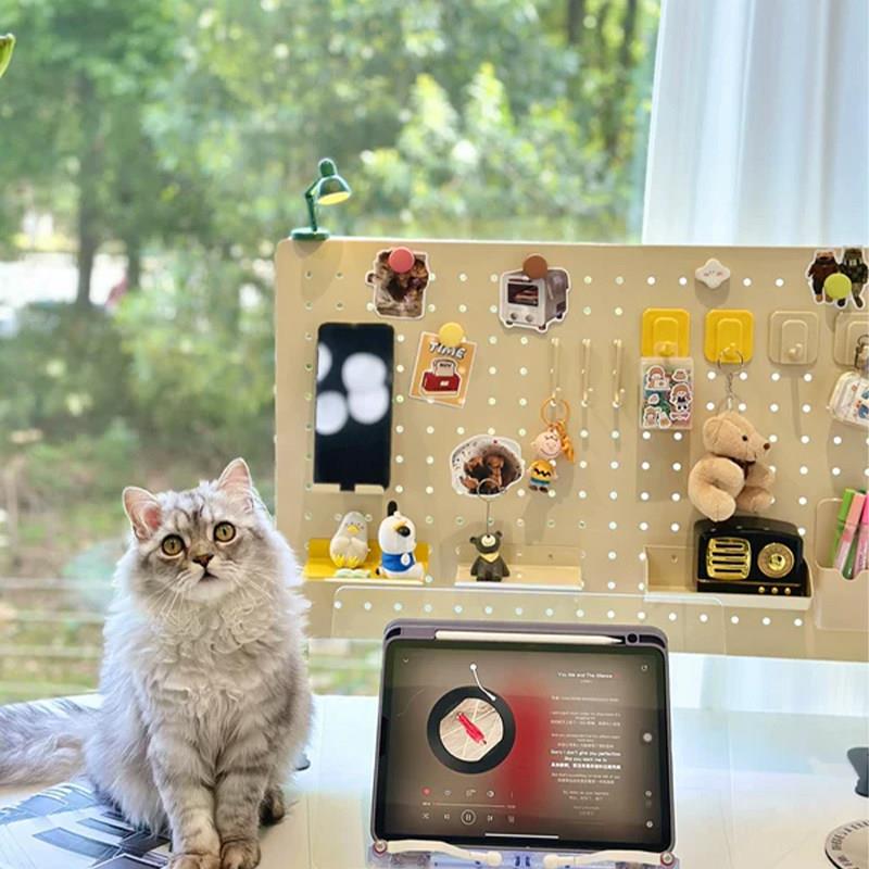 Desktop hole board, table partition rack accessories desk office desk vertical clip storage hanger board without hole punching