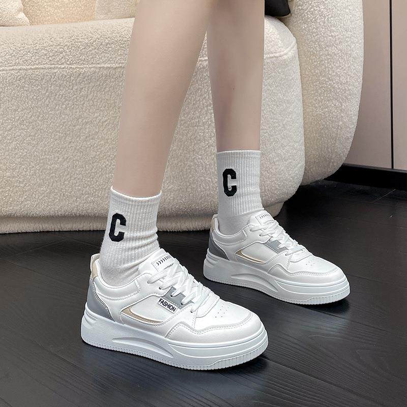 百搭小白鞋女2026春季新款爆款休闲学生板鞋女厚底运动鞋ins韩版,淘宝优惠券,粉丝福利购,淘宝优惠卷