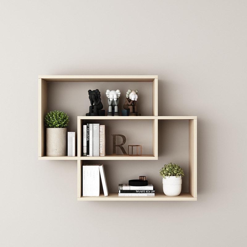 Storage rack wall-mounted bookshelf rack restaurant wall-mounted bedroom storage cabinet shelf load-bearing simple PBG wall approx.
