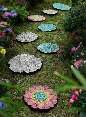 庭院花园布置步町摆件小院景观草坪脚踏石民宿装饰室外造景汀步石