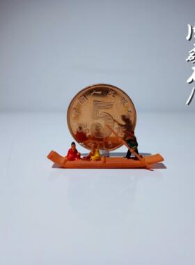 仿古船竹排竹筏奇石假山盆景鱼缸沙盘枯山水微景观造景树脂小摆件