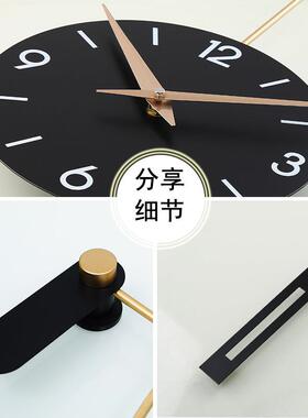 时钟挂钟厅家庭现代极简意风装石英饰钟现客代简约时尚创网LD0861