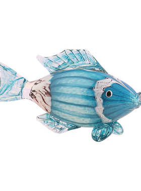 欧式创意水晶玻璃鱼桌面工艺品摆件客厅样板间装饰品家居节日礼品