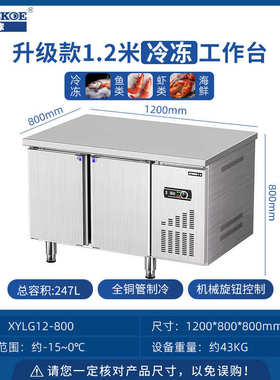 温工作台保鲜半球冷冻冷柜双厨房大容量食堂冰柜卧式食品批发商用