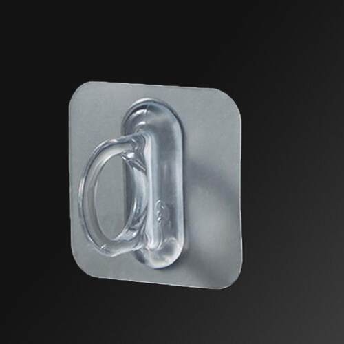 Round Hole Hooks Transparent Adhesive Hooks for Bathroom Sto - 图0