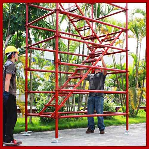 厂家船舶盘扣式脚手架承插式圆盘灯光舞台刷漆型钢管支架 - 图2