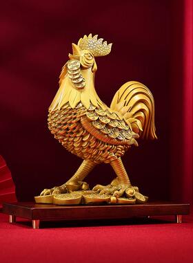 铜欣祥黄铜鸡大小号公鸡生肖金钱鸡摆件家居装饰品客厅工艺品摆饰