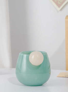 北欧简约风家居饰品水培花器彩色玻璃花瓶桌面玄关电视柜客厅摆件