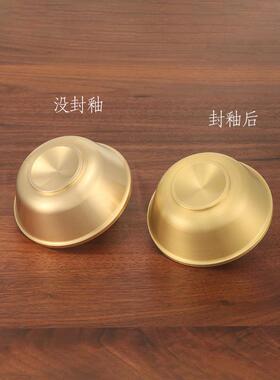 供水杯供水碗纯黄铜饭碗家用供奉神佛祭祀净水铜碗喜字碗厂家