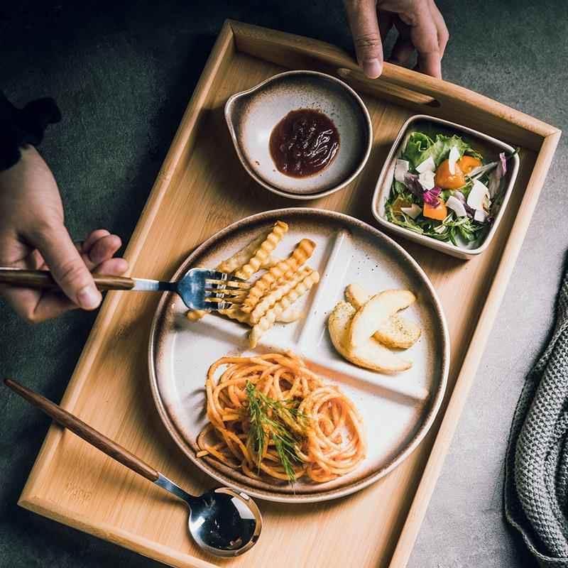 三格分格餐盘分隔减脂专用家用月子餐具一人食大人食堂打饭快餐盘