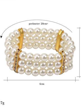 Pearl and diamond bracelet, cream-colored bracelet手环