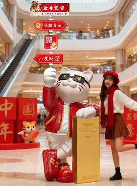 招财猫摆件落地大型公司店铺前台门口装饰品高档新春开业大吉礼物