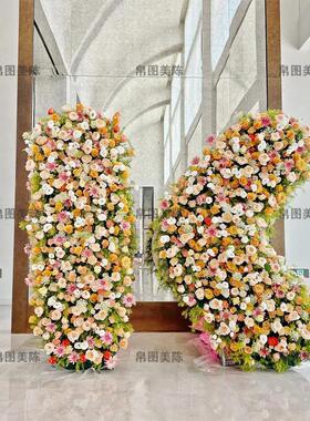 网红花艺字背景墙装饰古镇景区城市地标网红打卡点拍照引流摆件
