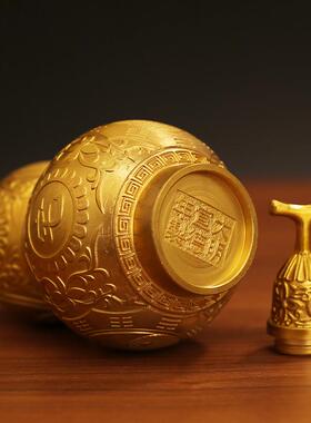 纯黄铜葫芦摆件葫芦开口开盖葫芦物件空心挂件号家居摆件礼物