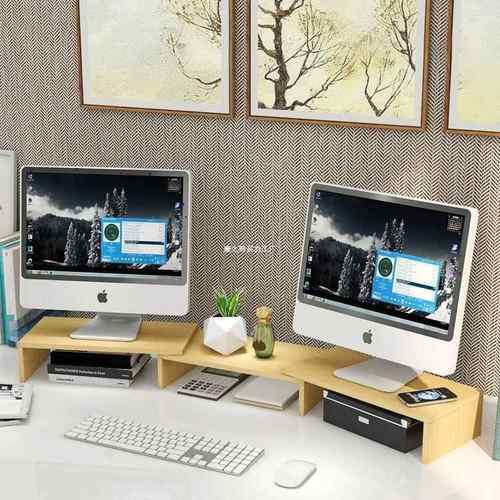 台电脑显示器可伸缩双屏架简易公桌办上笔记本收纳整式理WSDLZAML - 图2